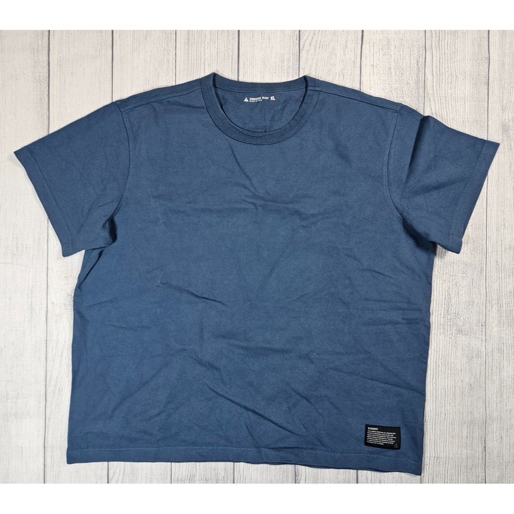 American Giant Everest Shirt Mens XL Blue Cotton Made In USA Tee Hevyweight